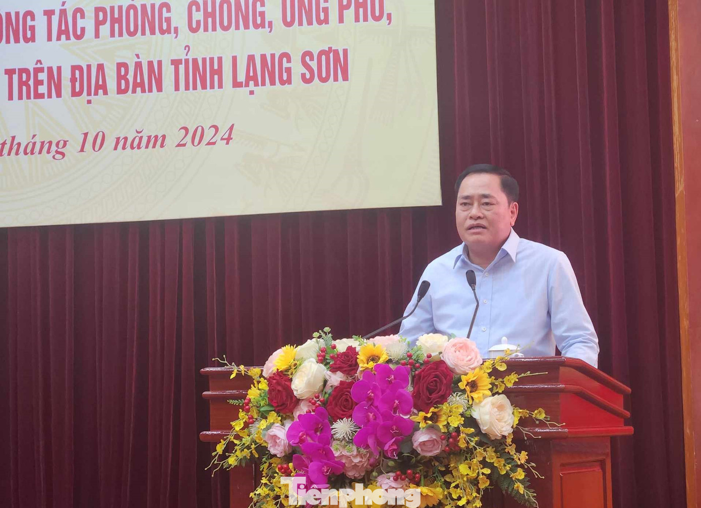 Chủ tịch UBND tỉnh Lạng Sơn Hồ Tiến Thiệu ghi nhận, đánh giá cao sự chủ động của các cấp, các ngành, lực lượng vũ trang cũng như công tác thông tin tuyên truyền về phòng chống bão lũ trên địa bàn.