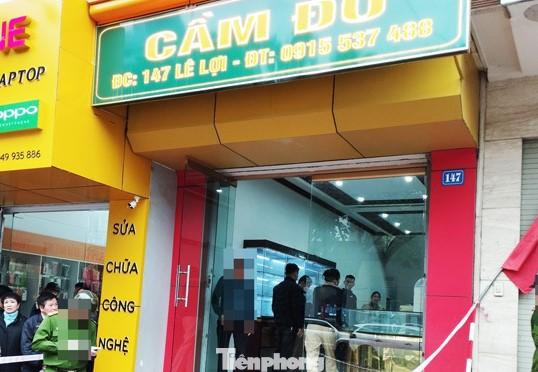 Hiện trường vụ cướp vàng ở trung tâm thành phố Lạng Sơn -Ảnh: Duy Chiến