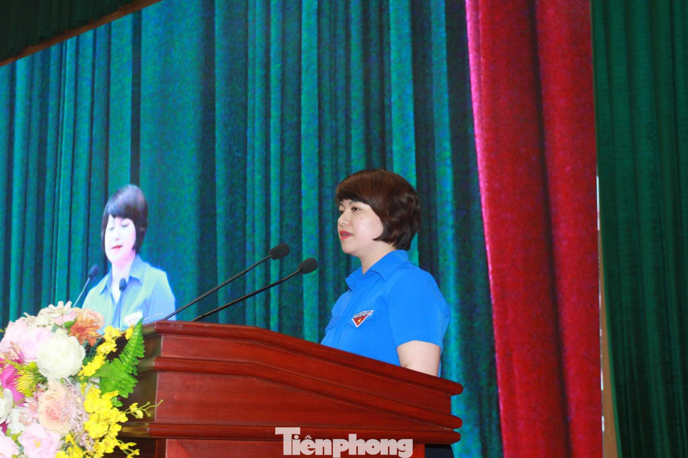 Chị Lê Thùy Dung - Phó Bí thư Tỉnh Đoàn khai mạc hội nghị. Ảnh: Duy Chiến Chị Lê Thùy Dung - Phó Bí thư Tỉnh Đoàn khai mạc hội nghị. Ảnh: Duy Chiến