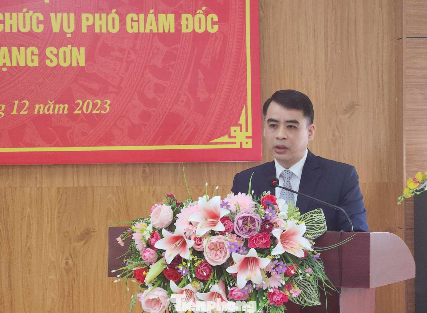 Ông Hoàng Anh Tuấn phát biểu nhận nhiệm vụ. Ảnh: Duy Chiến