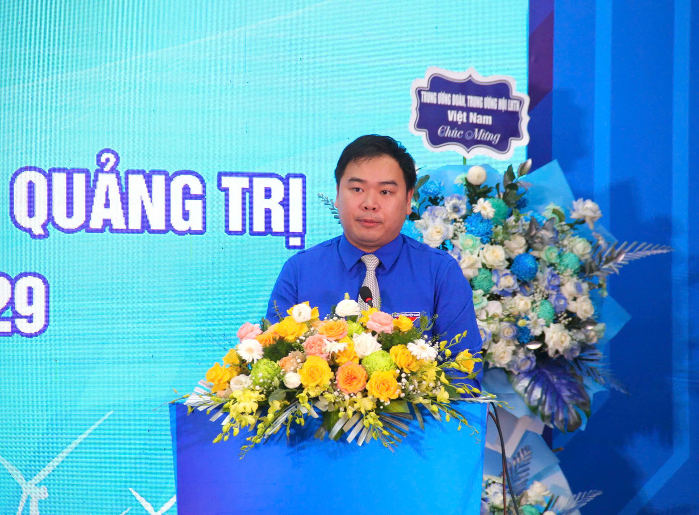 Anh Nguyễn Xuân Hiếu - Phó Chủ tịch Hội LHTN Việt Nam phát biểu tại Đại hội. Ảnh: Minh Đức.