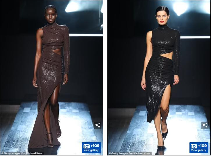 Hai chân dài nổi tiếng hàng đầu làng thời trang Adut Akech (trái) và Isabeli Fontana.