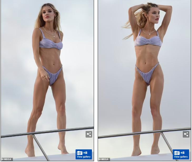 Cô khiến người hâm mộ xuýt xoa với thân hình săn chắc, không chút mỡ thừa trong bộ bikini màu tím nhạt.