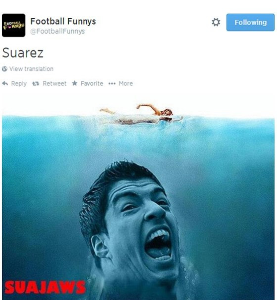 Sau cắn người, Suarez 'đóng phim'... Hàm cá mập ảnh 3