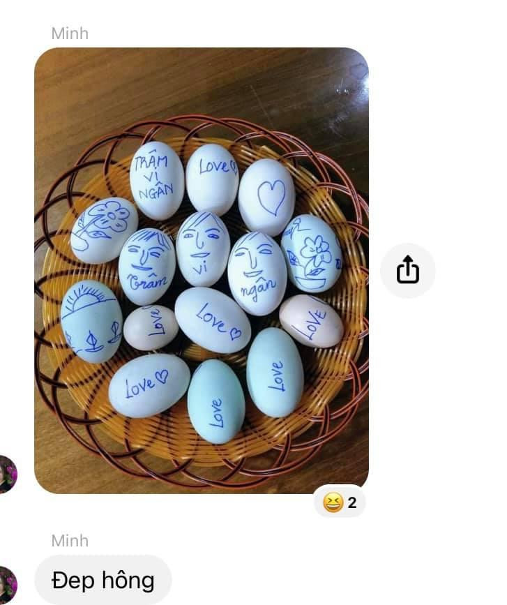 Giỏ trứng đầy tình yêu của ba mẹ mà Vy rất yêu thích - Ảnh: NVCC