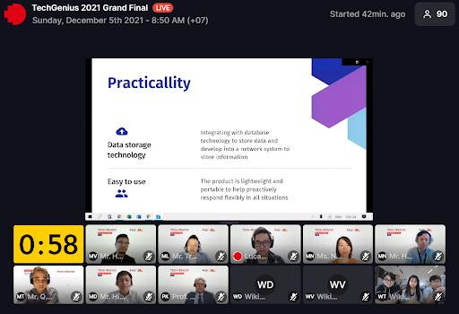 Đội WikiHi chạm đến chủ đề COVID-19 vô cùng thời sự khi sáng chế chiếc máy điểm danh thông minh qua nhiệt độ cơ thể, ngày giờ, và cả việc đeo khẩu trang.