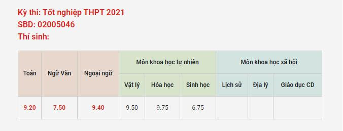 Bảng điểm đáng ngưỡng mộ của Phương Anh - Ảnh: NVCC