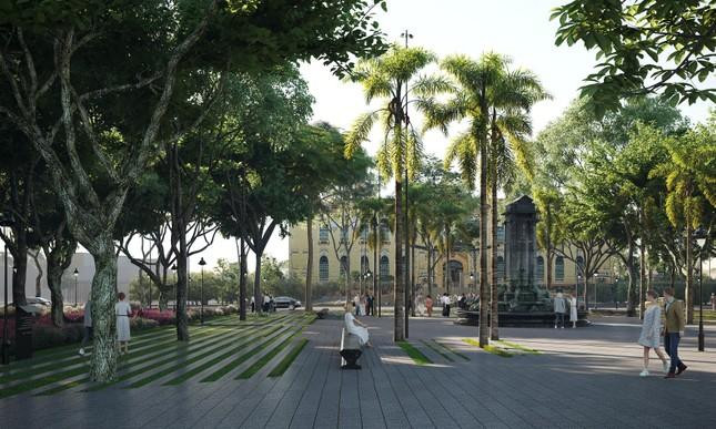 Cảnh quan dự kiến sau khi cải tạo vườn hoa Diên Hồng.