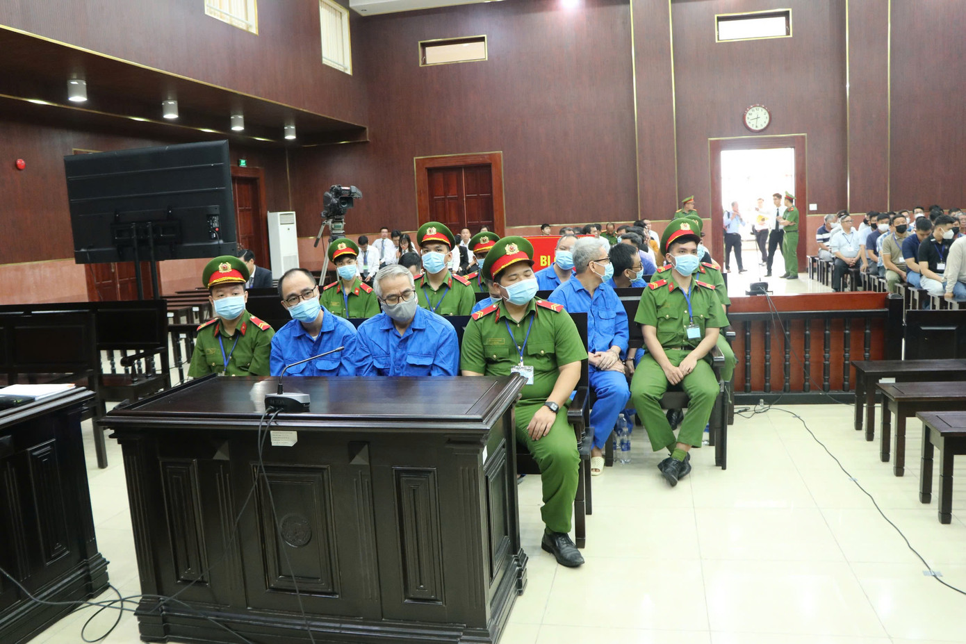 Một góc phòng xử án phiên tòa phúc thẩm.