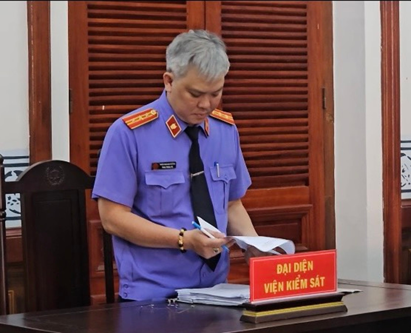 Đại diện Viện Kiểm sát tại phiên tòa.