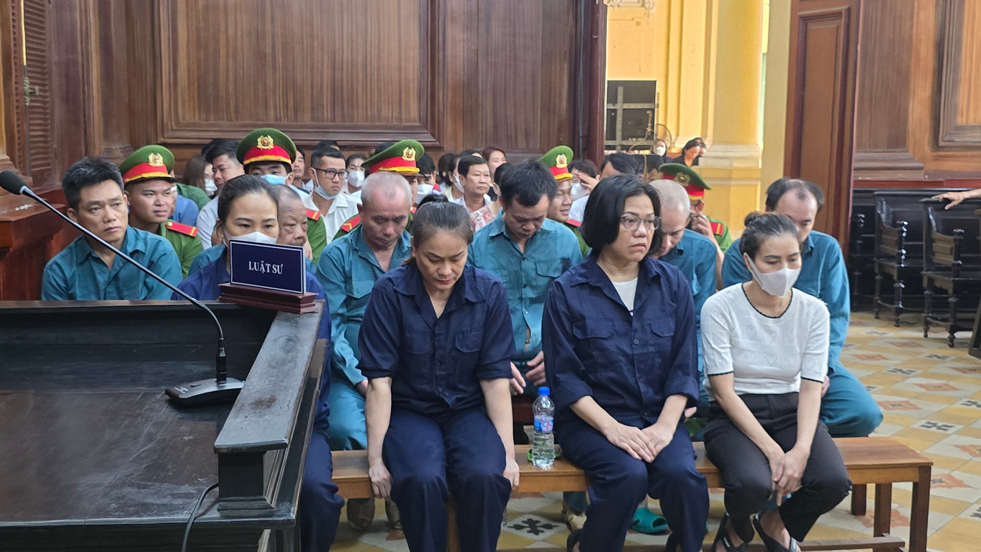 Các bị cáo tại phiên tòa. Các bị cáo tại phiên tòa.