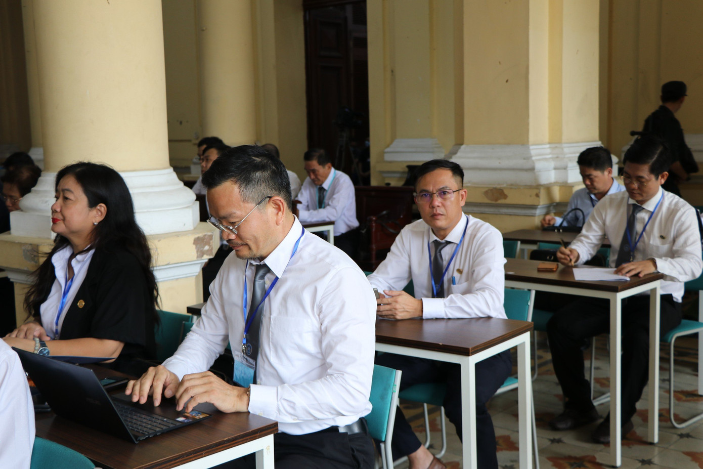 Các luật sư tại phiên tòa 'đại án đăng kiểm' chiều 23/7. Các luật sư tại phiên tòa 'đại án đăng kiểm' chiều 23/7.