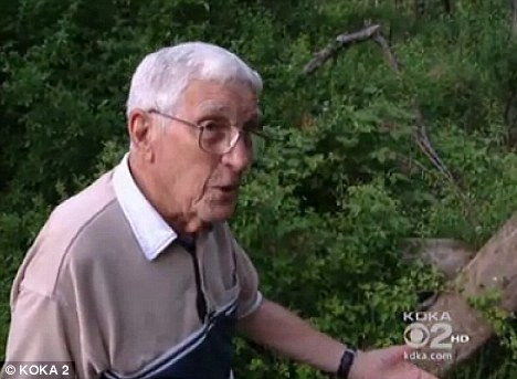 Ông Holland Cokeley đang đứng trước bụi cây nơi mà ông đã phát hiện con rùa