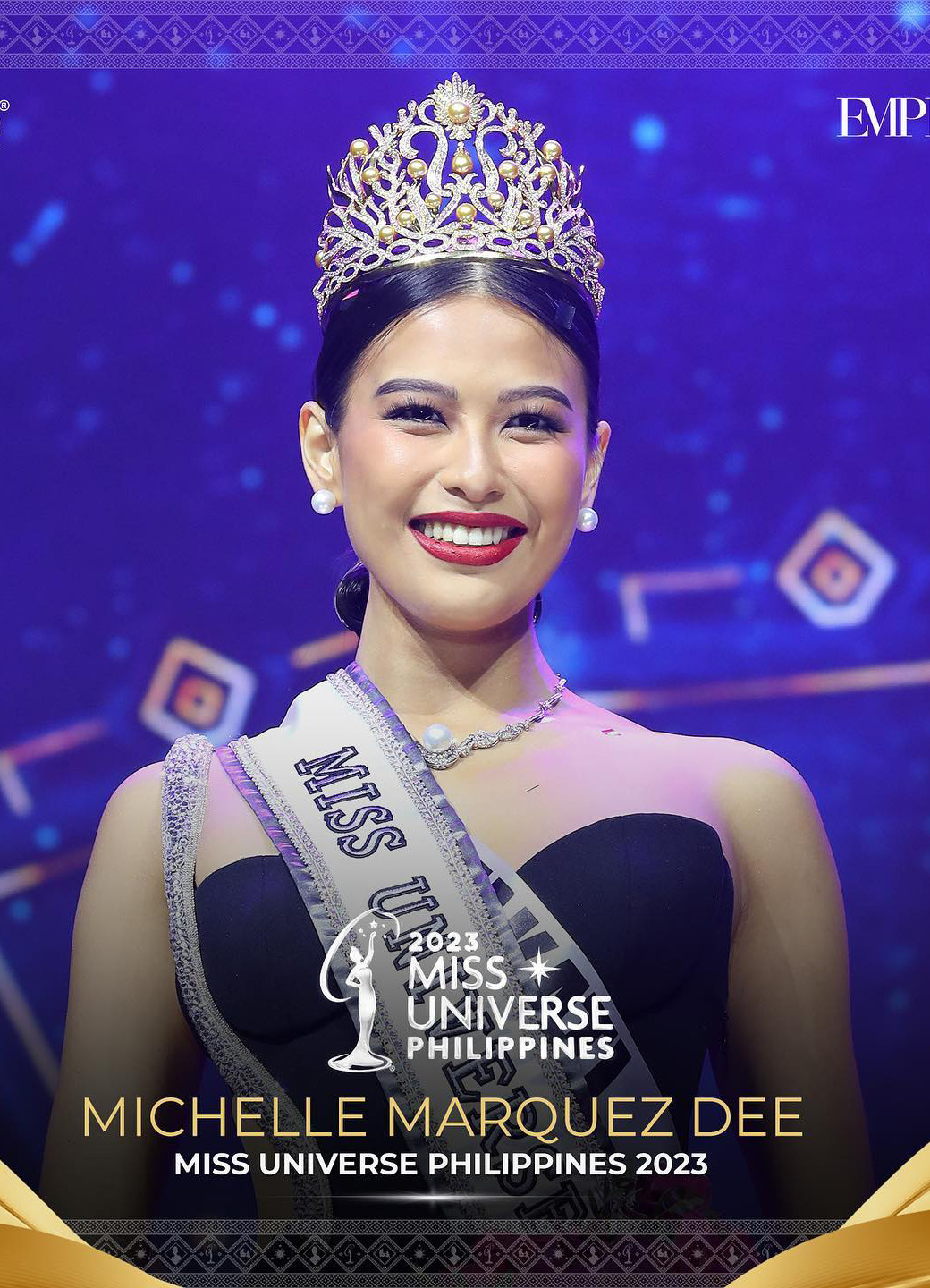 Tối 13/5, đêm chung kết Hoa hậu Hoàn vũ Philippines 2023 được diễn ra với sự tham gia của 38 thí sinh. Chung cuộc, người đẹp Michelle Marquez Dee - đại diện tỉnh Makati đã giành ngôi vị cao nhất. Cô đại diện Philippines tham dự Miss Universe 2023 diễn ra ở El Salvador vào cuối năm nay. Tân Hoa hậu Hoàn vũ Philippines - Michelle Marquez Dee năm nay 28 tuổi, cao 1,78 m. Ngay từ đầu cuộc thi, cô được đánh giá là ứng cử viên nặng ký của ngôi vị hoa hậu vì có kinh nghiệm thi sắc đẹp ấn tượng.