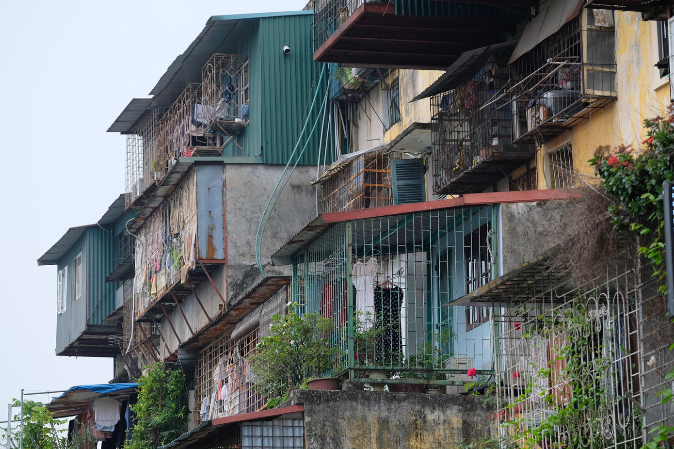 Chuồng cọp tại một khu tập thể ở Hà Nội không đảm bảo an toàn.