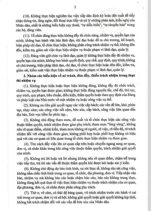 Phụ lục gợi ý một số biểu hiện vi phạm kỷ cương, kỷ luật và trách nhiệm trong giải quyết công việc theo Chỉ thị 24 Phụ lục gợi ý một số biểu hiện vi phạm kỷ cương, kỷ luật và trách nhiệm trong giải quyết công việc theo Chỉ thị 24