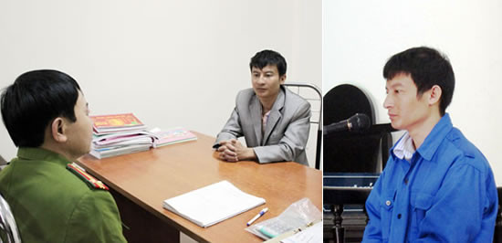 Bùi Xuân Lâm lúc đến cơ quan đầu thú và khi đứng trước vành móng ngựa. Bùi Xuân Lâm lúc đến cơ quan đầu thú và khi đứng trước vành móng ngựa