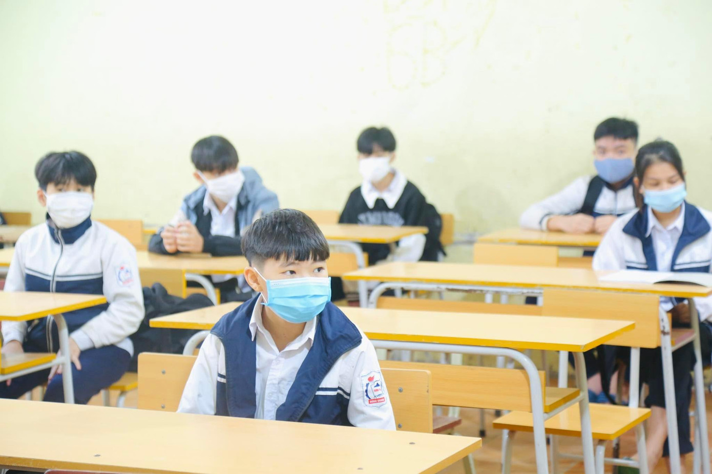 Chuẩn bị vào tiết học. Ảnh: Trọng Tài