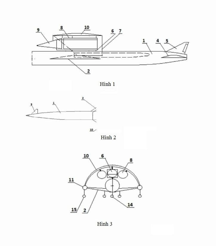 Hình vẽ thiết kế máy bay tầng bình lưu siêu thanh của Nga. Ảnh: Rospatent