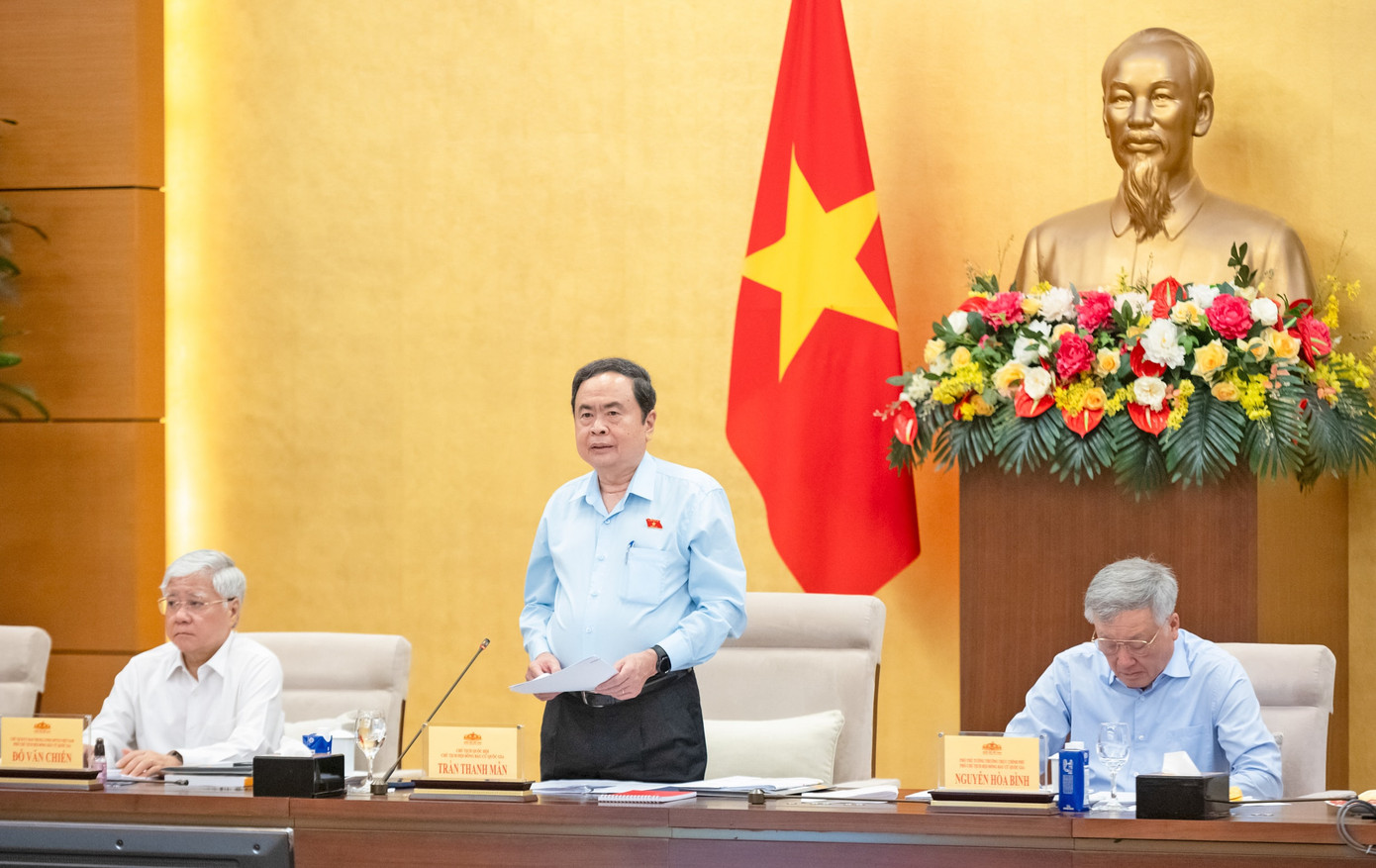 Chủ tịch Quốc hội Trần Thanh Mẫn phát biểu tại phiên họp. Ảnh: Phạm Thắng