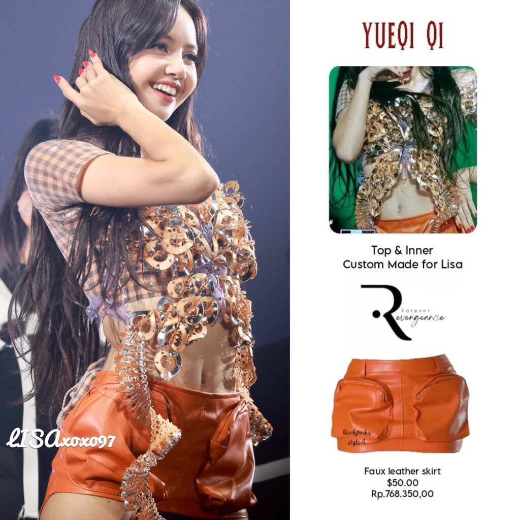 Trang phục hở rốn của Lisa đến từ thương hiệu bình dân. Cách phối trang phục táo bạo của ngôi sao gốc Thái luôn là đề tài bàn tán trên các diễn đàn.