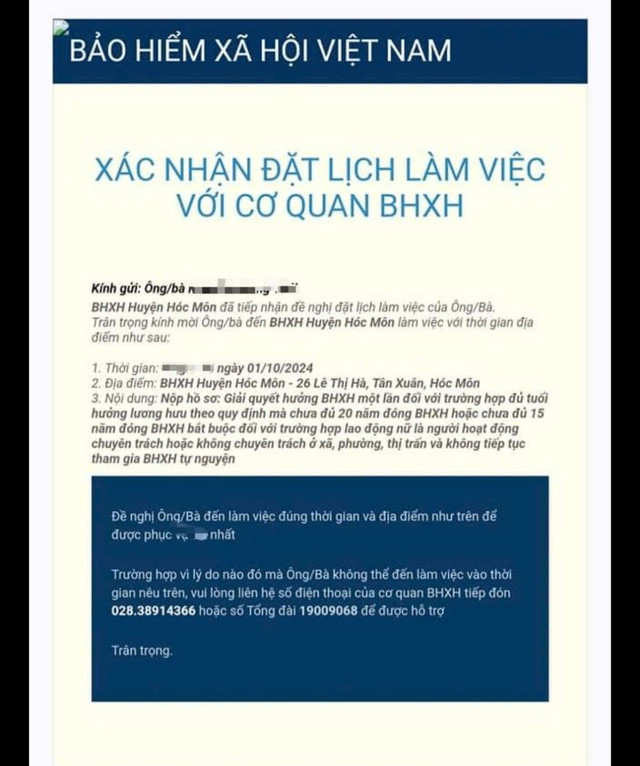 Ông H.T đặt lịch thành công từ tháng 7-2024 nhưng đến ngày 1-10-2024 mới đến lượt nộp hồ sơ