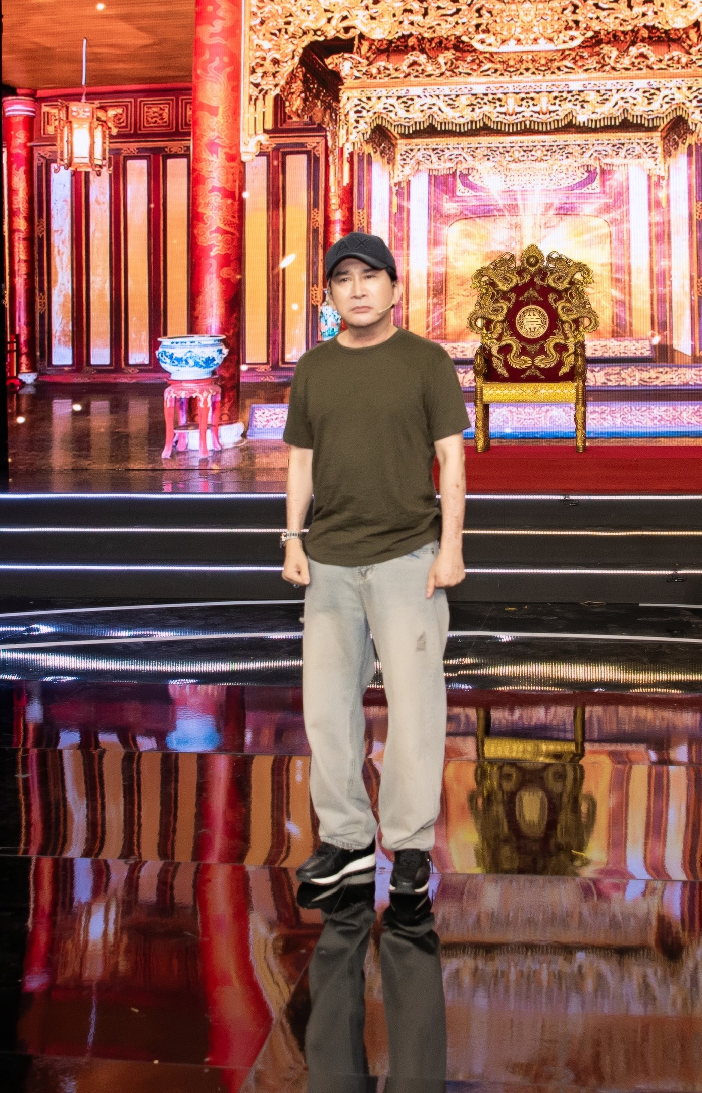 NSƯT Kim Tử Long và NSƯT Thoại Mỹ tại đêm tổng duyệt Táo Xuân.