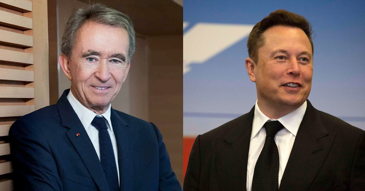 Elon Musk và Bernard Arnault trong cuộc đua người giàu nhất thế giới. Elon Musk và Bernard Arnault trong cuộc đua người giàu nhất thế giới.