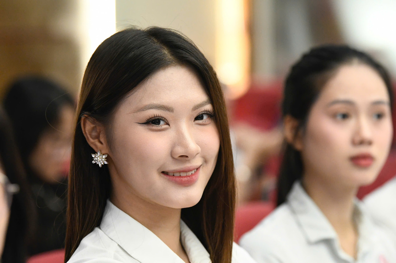 Thí sinh Thu Thảo, cao 1,78 m và là thí sinh cao nhất Hoa hậu Việt Nam khoe vẻ đẹp trước ống kính.