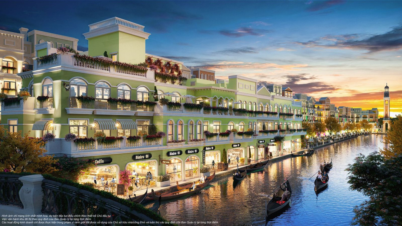 Kiến trúc ấn tượng cùng tầm view thơ mộng của phân khu The Venice - Mega Grand World Hà Nội là vị trí xứng tầm cho những thương hiệu tỉ đô.