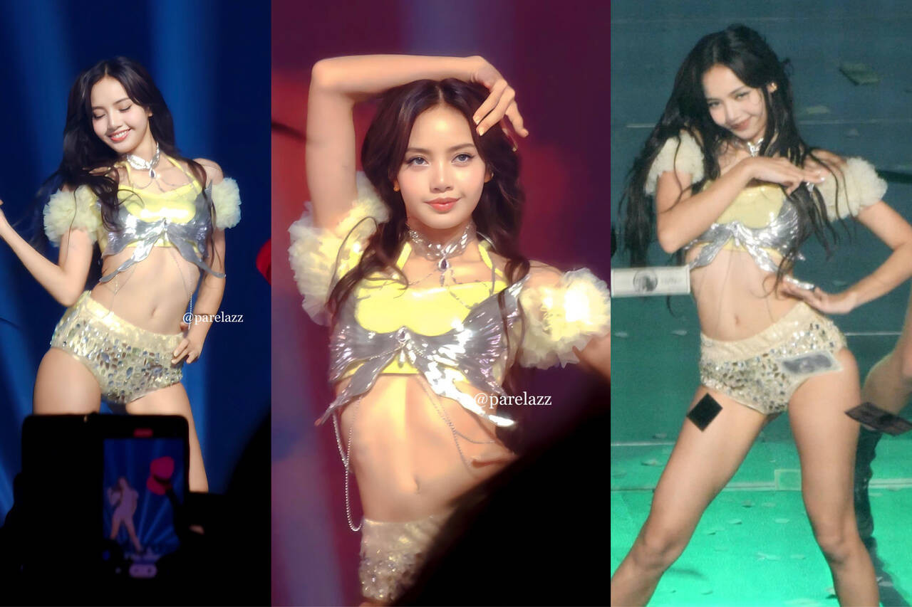 Trong đêm diễn tối 17/9, Lisa tiếp tục diện trang phục hở khoe vòng eo cùng cơ bụng. Thiết kế 3D được giọng ca Money ưu tiên suốt chuyến lưu diễn Born Pink World Tour.