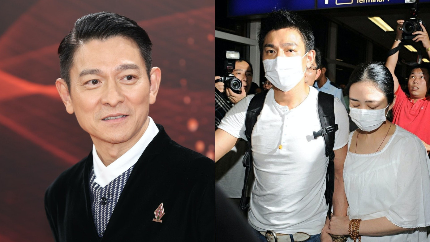 Khoảnh khắc nắm tay hiếm hoi của Lưu Đức Hoa và Chu Lệ Thiên ở nơi công cộng.