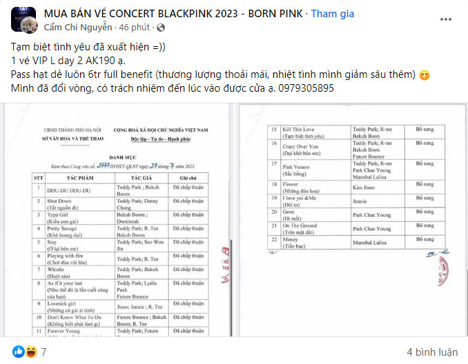 Tình trạng bán vé sôi động trên mạng xã hội. Tình trạng bán vé sôi động trên mạng xã hội.