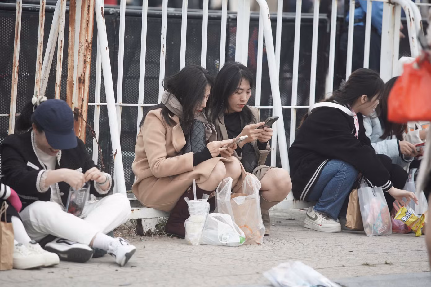 Hình ảnh người hâm mộ vạ vật trên sân Mỹ Đình.