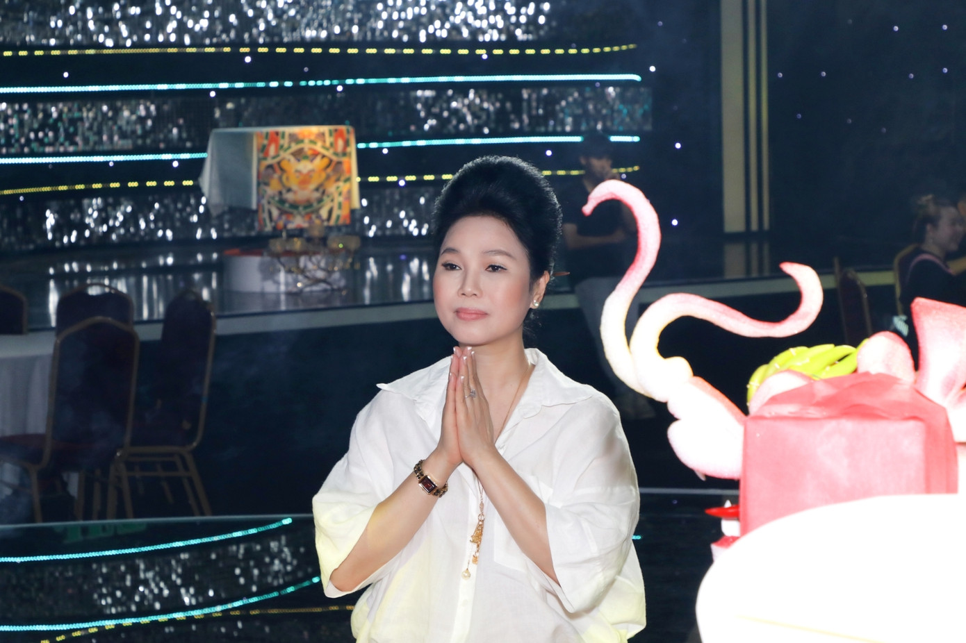 Ca sĩ Đông Đào tại buổi tri ân Tổ nghề.