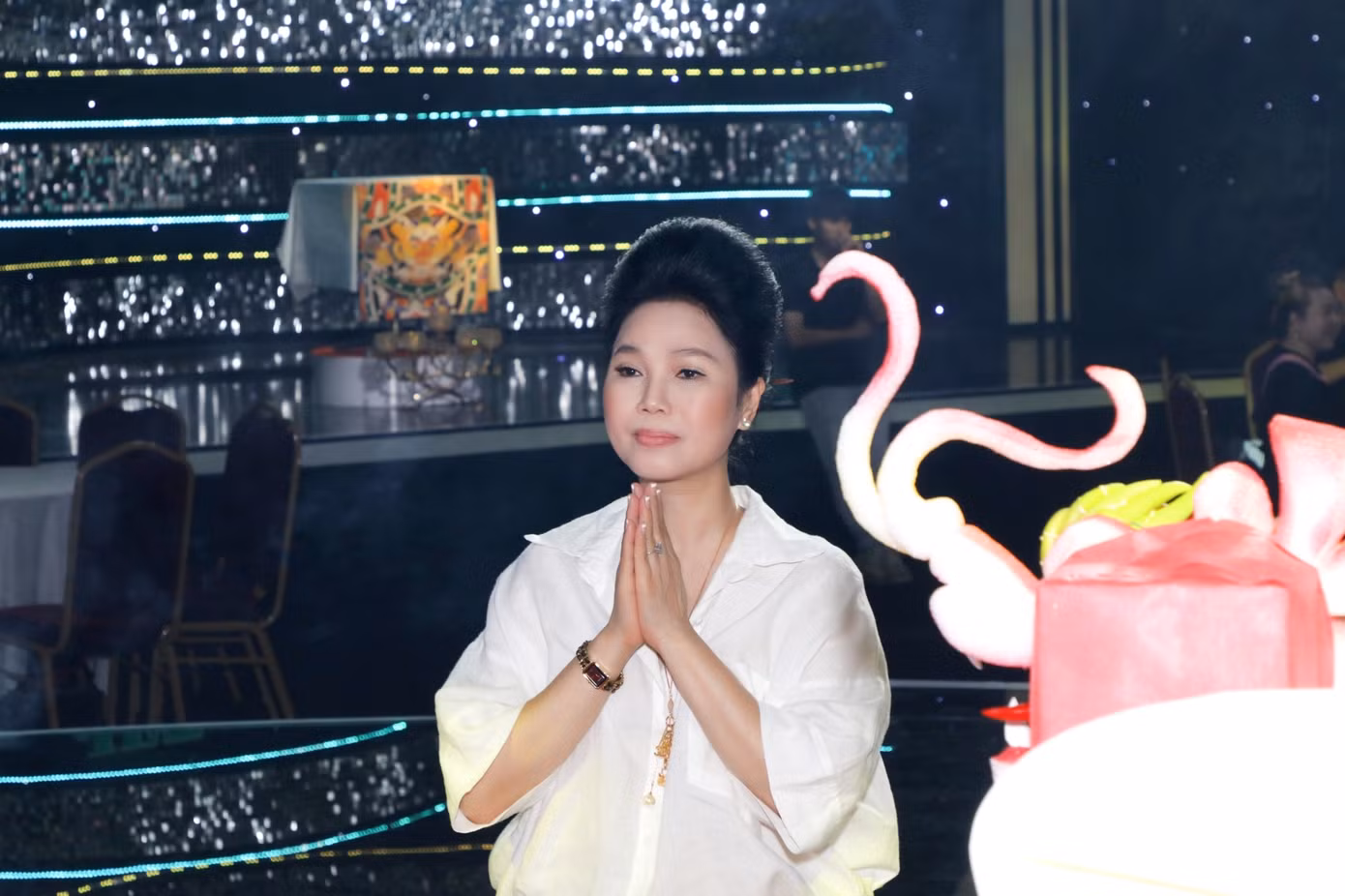 Ca sĩ Đông Đào tại buổi tri ân Tổ nghề.