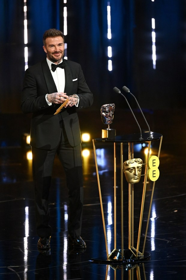 Beckham tại lễ trao giải BAFTAS lần thứ 77 tại Anh. Beckham tại lễ trao giải BAFTAS lần thứ 77 tại Anh.