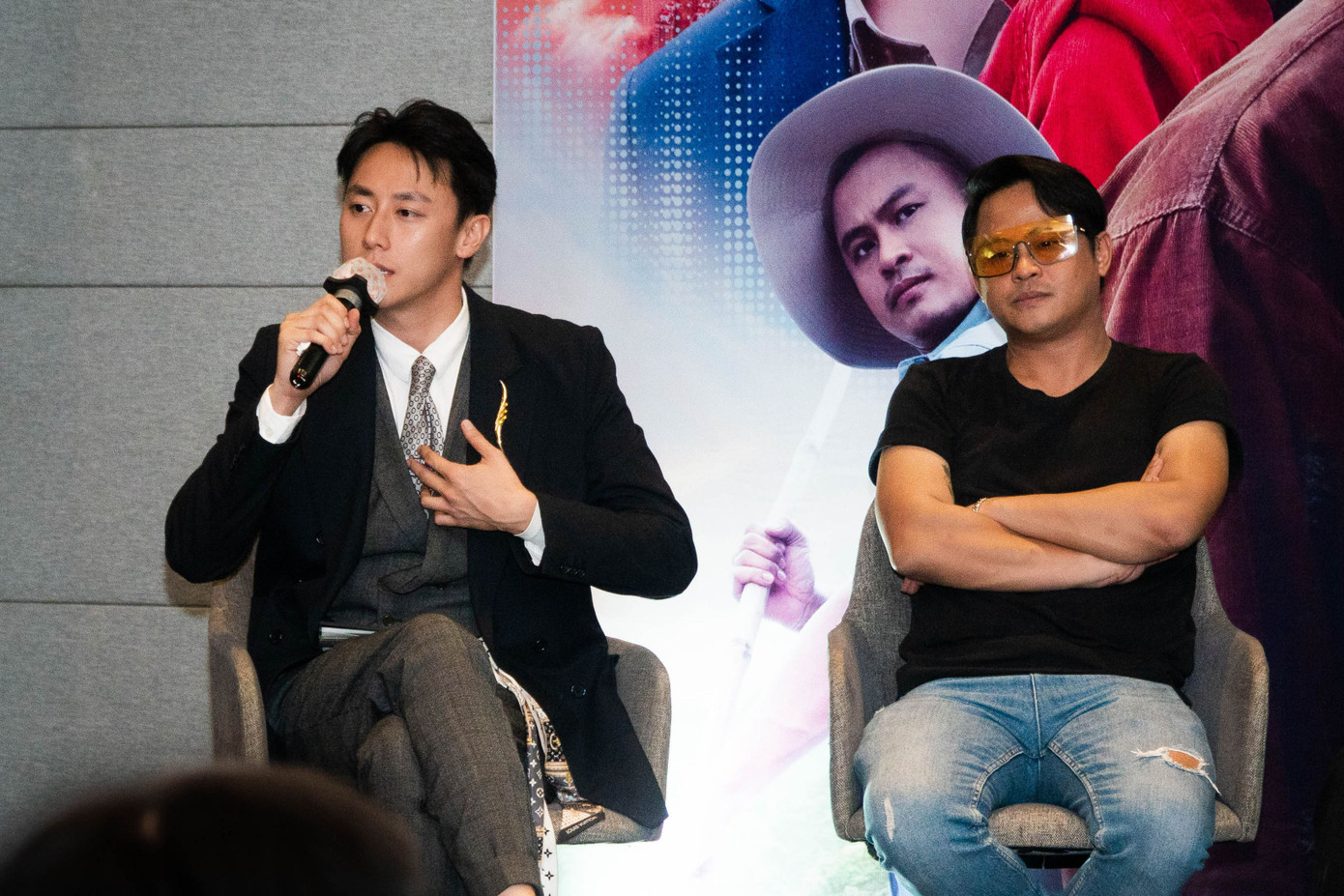 Diễn viên Rocker Nguyễn và La Thành tại showcase Giao lộ 8675. Diễn viên Rocker Nguyễn và La Thành tại showcase Giao lộ 8675.