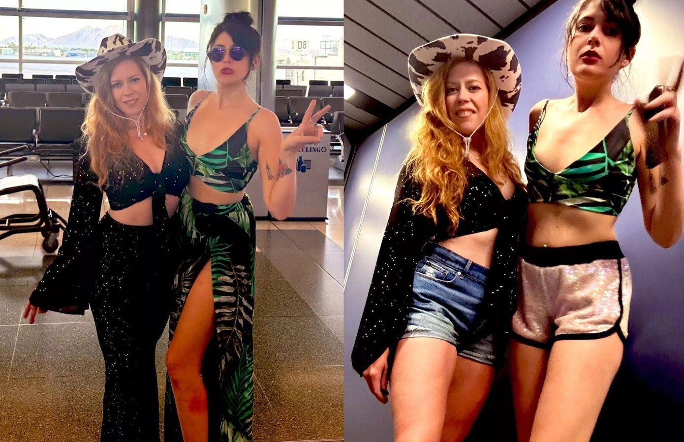 Diễn viên Chrissie Mayr và Keanu Thompson bị yêu cầu thay trang phục để được lên máy bay. Diễn viên Chrissie Mayr và Keanu Thompson bị yêu cầu thay trang phục để được lên máy bay.