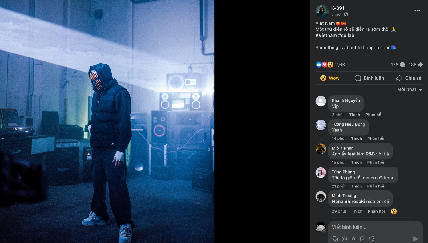Bài đăng K-391 sắp hợp tác cùng nghệ sĩ Việt gây chú ý.