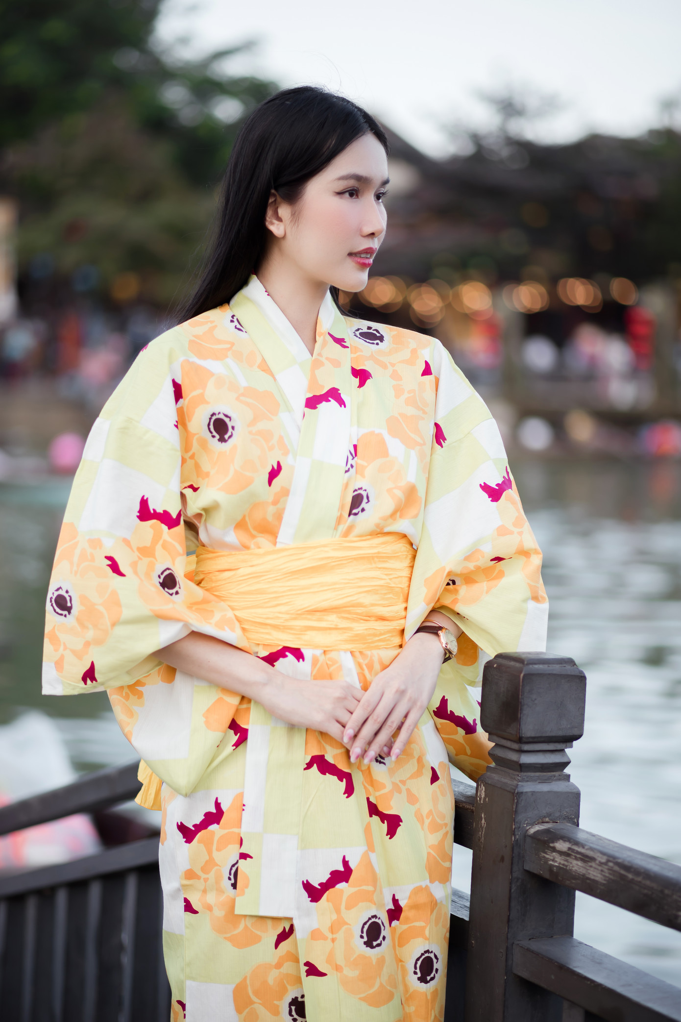 Hoa hậu Thanh Thủy và Á hậu Phương Anh tại sự kiện giao lưu văn hóa Hội An - Nhật Bản.