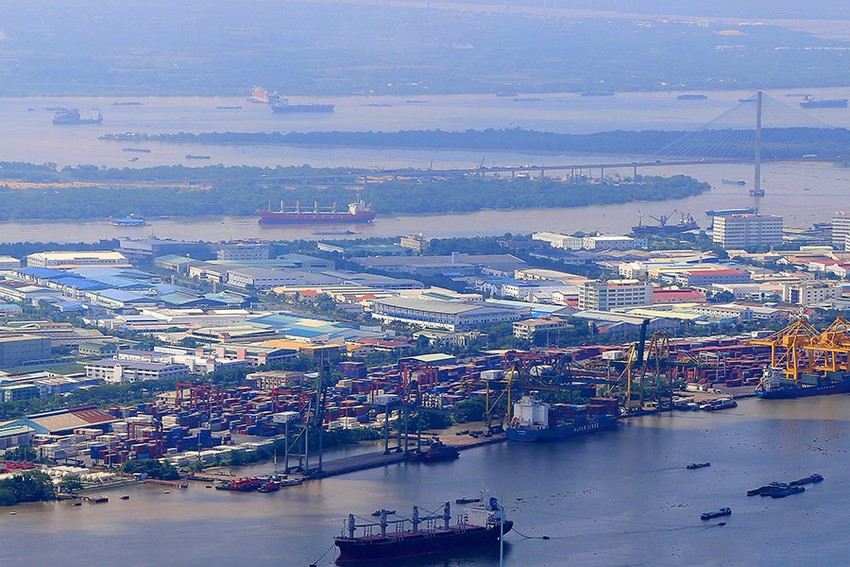 Một góc Khu chế xuất Tân Thuận (quận 7) nhìn từ trên cao. Ảnh: HOÀNG GIANG.