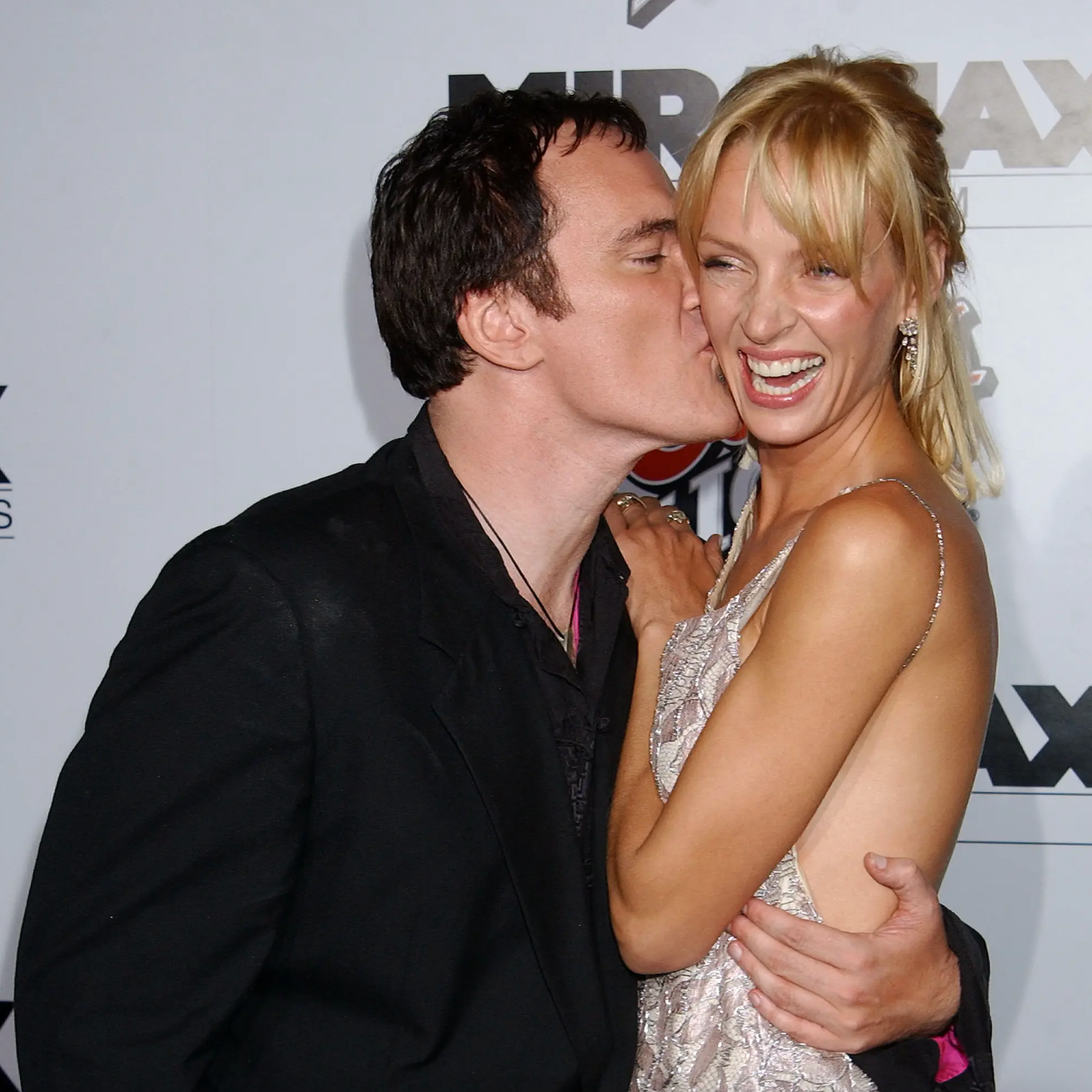 Chân dung đạo diễn nổi tiếng Quentin Tarantino và nữ diễn viên Uma Thurman.