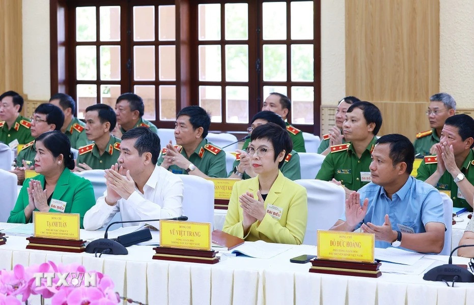 Các đại biểu dự Hội nghị đảm bảo an ninh trật tự phục vụ phát triển kinh tế-xã hội các tỉnh Tây Nguyên.