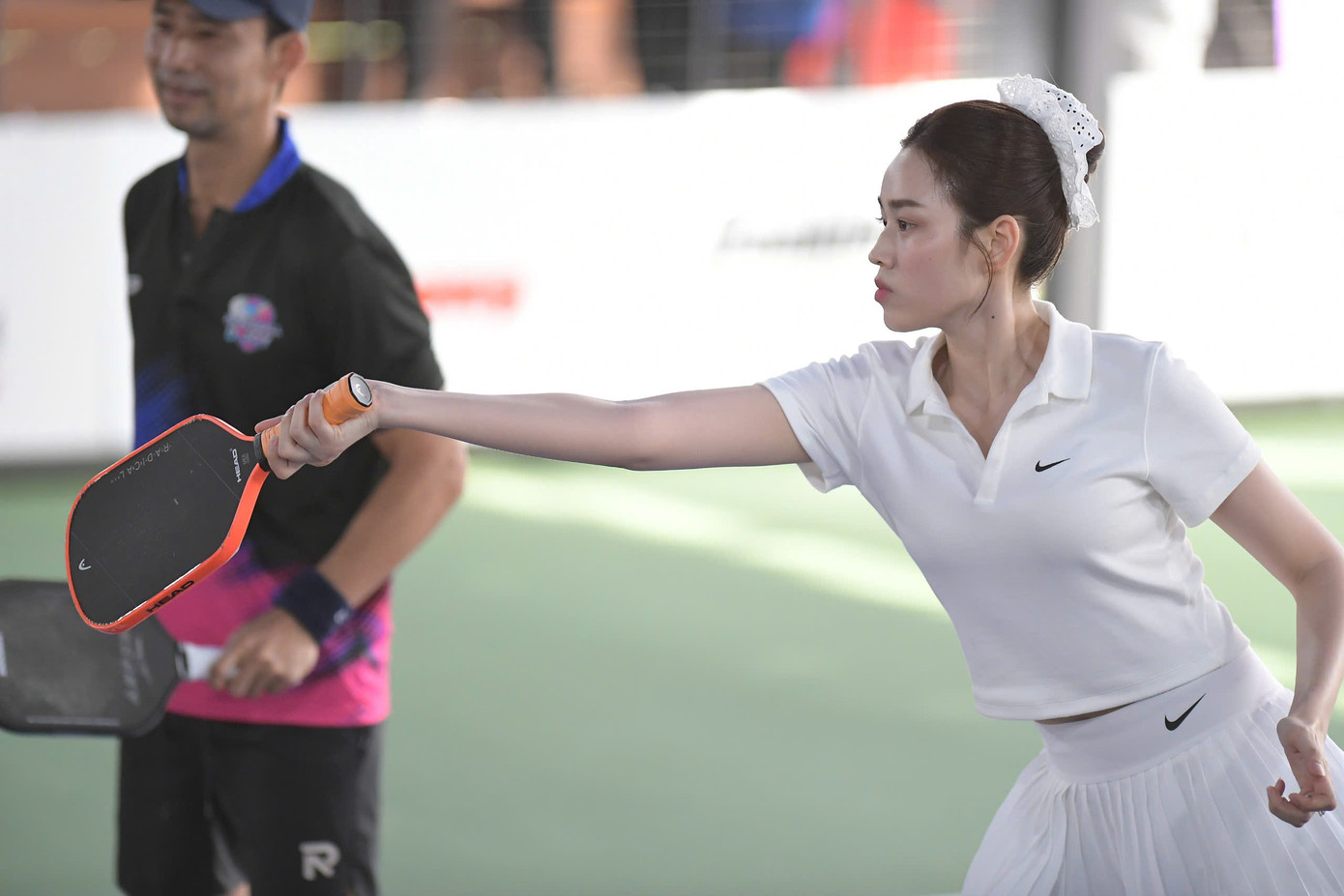 Cô tự nhận bản thân luôn căng thẳng mỗi khi lên sân pickleball. Cô tự nhận bản thân luôn căng thẳng mỗi khi lên sân pickleball.