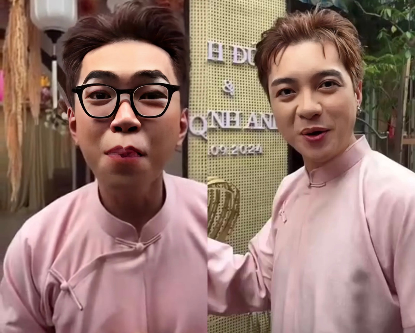 Diễn viên Minh Dự, Hữu Đằng tại lễ gia tiên của Anh Đức - Quỳnh Anh. Diễn viên Minh Dự, Hữu Đằng tại lễ gia tiên của Anh Đức - Quỳnh Anh.