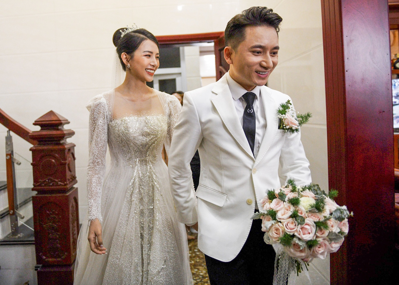 Phan Mạnh Quỳnh và Khánh Vy cưới hồi tháng 4/2021.