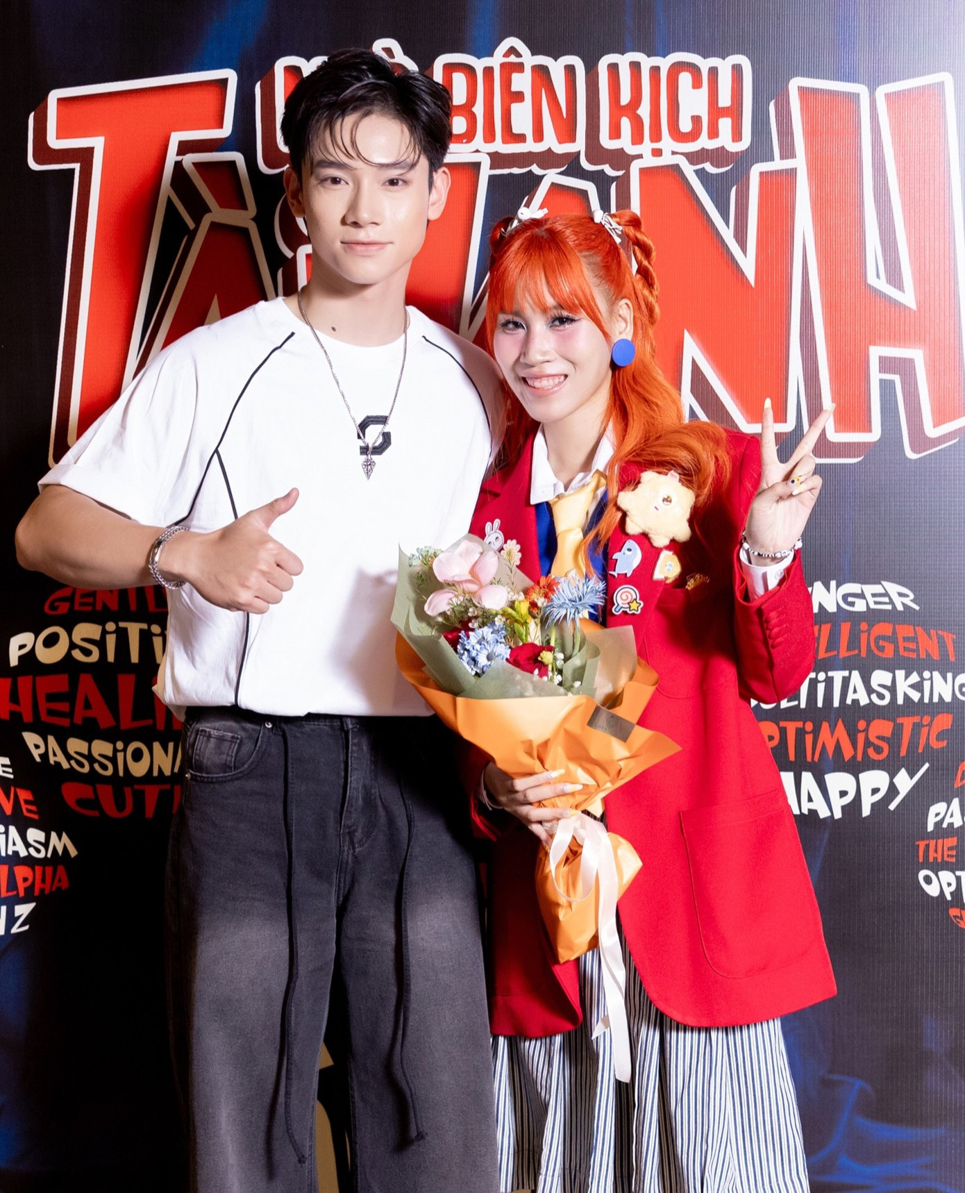 Ca sĩ Haley cùng Hoa hậu Thế giới Việt Nam Mai Phương và thí sinh được yêu thích tại Mr World Vietnam 2024 Hoàng Hải.