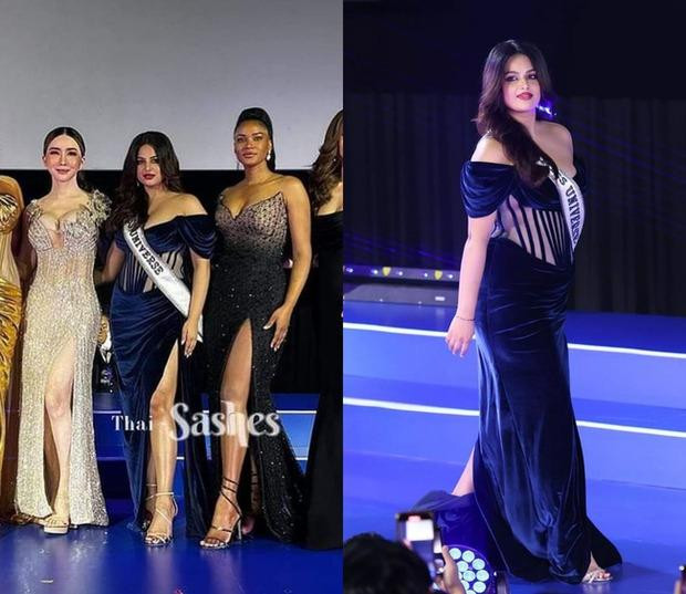 Hình ảnh trước và sau khi lên sân khấu của Hoa hậu Hoàn vũ Harnaaz Sandhu.