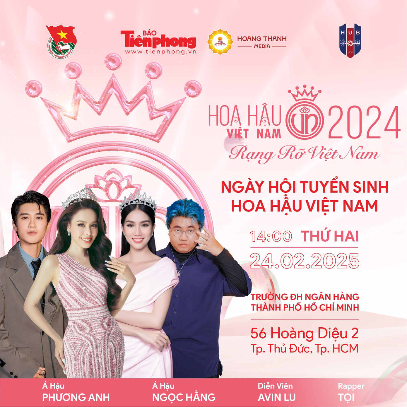 Bốn khách mời xuất hiện tại ngày đầu tiên (24/2) trong chuỗi Ngày hội tuyển sinh Hoa hậu Việt Nam 2024. Bốn khách mời xuất hiện tại ngày đầu tiên (24/2) trong chuỗi Ngày hội tuyển sinh Hoa hậu Việt Nam 2024.